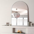 Arched Wall Mirror 24x32 Inches - Silver Finish, Modern Bathroom & Bedroom Decor