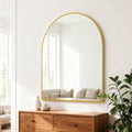 Wall Mirror 30x36 Arched Metal Vanity Mirror for Bathroom Bedroom Gold - Elegant Modern Design