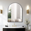 Wall Mirror 30x40 Arched Metal Vanity Mirror for Bathroom Bedroom Living Room - Black