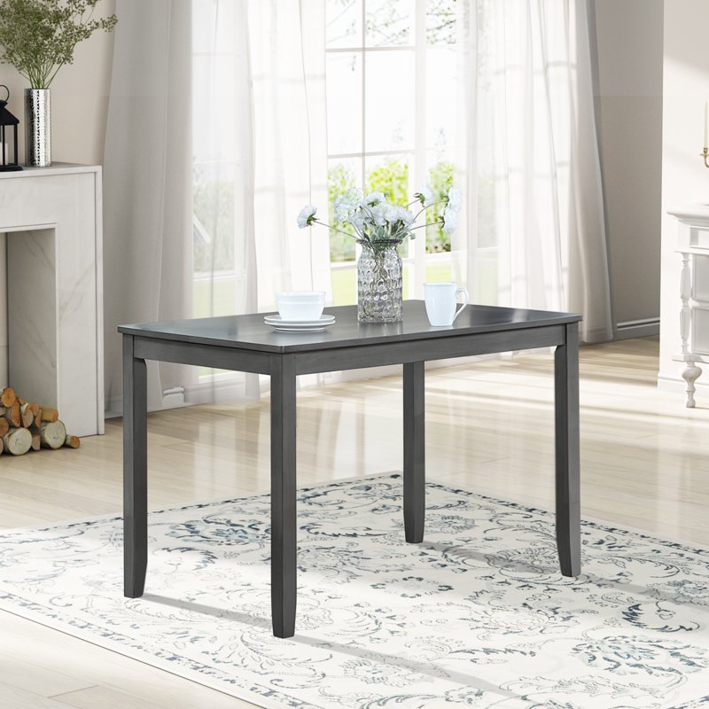 45.5" Rectangular Wooden Dining Table - Seats 4, Gray