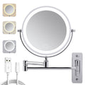 Rechargeable LED Wall Mounted Makeup Mirror - Double-Sided Magnification