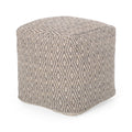 Cotton Cube Pouf - Handcrafted Boho Style, Gray Variation