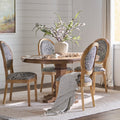 5 Piece Dining Set - Black and White Print & Natural