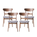 Mid-Century Modern Fabric Dining Chairs Set of 4 - Dark Gray