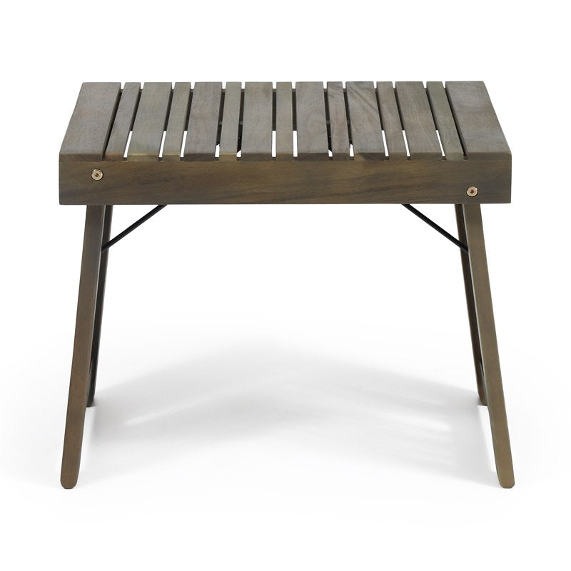 Outdoor Folding Side Table with Slat Design - Multiple Colors