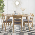 Mid-Century Modern 5 Piece Dining Set - Dark Gray & Natural Oak