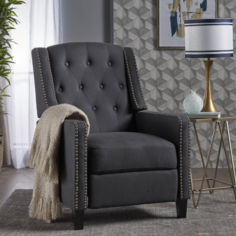 Standard Fabric Recliner with Tufted Design - Multiple Colors
