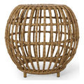 Outdoor Faux Rattan Side Table - Handcrafted Boho Design