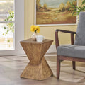 Indoor Lightweight Concrete Accent Table - Twisted Hourglass Design