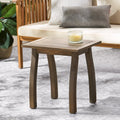 Outdoor Accent Side Table - Acacia Wood, Dark Brown