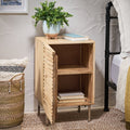Modern Mango Wood and Iron Nightstand with Shelving