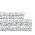 King Coastal Pattern Bed Sheets Set - Distressed Vine Blue, 4 Piece