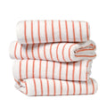 Coral 4-Pack Striped Cotton Beach & Pool Towels - Soft Absorbent Cabana Set