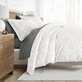 Full Vines Patterned Duvet Bedding Set - 8 Piece Microfiber Comforter & Sheets