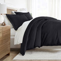 Solid Duvet Cover Set in Black - King Size Bedding Bundle