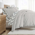 Solid Light Gray Duvet Cover Set in Cal King - 8 Piece Bedding Bundle