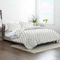 King Polka Dot Gray Reversible Duvet Cover Set - Light Gray Bedding