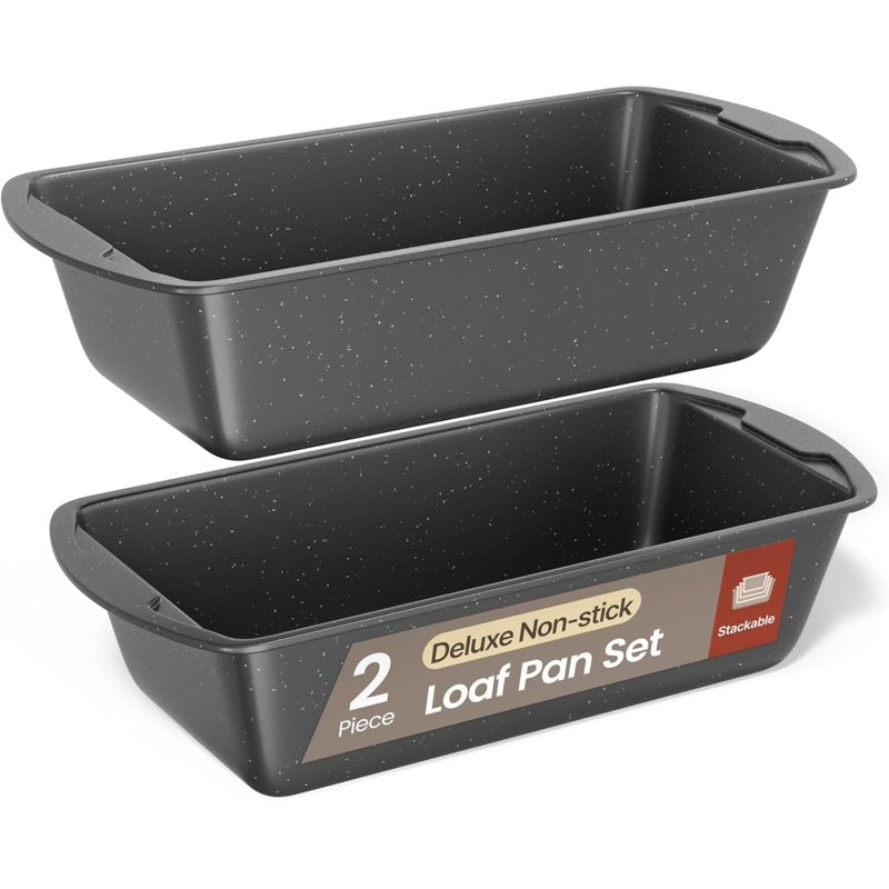 Nonstick Loaf Pan Set - 2 Pack, 10.2" & 11" Gray Marble