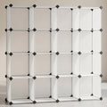 16-Cube Modular Storage Organizer - Customizable Plastic Shelves