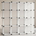16-Cube Modular Storage Organizer - Customizable Plastic Shelves
