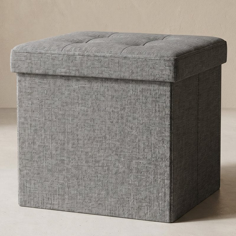 Folding Storage Ottoman - Dark Gray, Compact Organizer