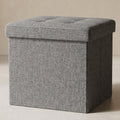 Folding Storage Ottoman - Dark Gray, Compact Organizer