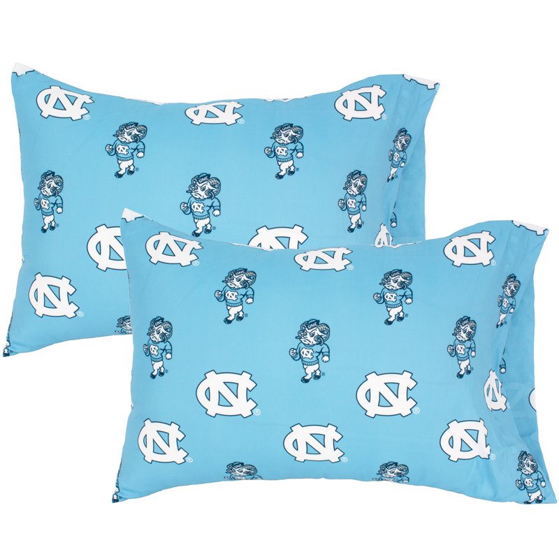 North Carolina Tar Heels King Pillowcase Set - 2 Cotton Sateen 20x40 inches Variation