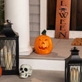 Animated Double-Sided Halloween Jack-O-Lantern with LED Lights and Spooky Sounds - Orange/Green