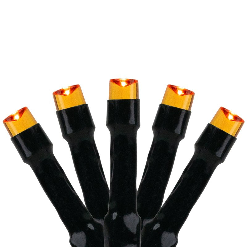 LED Halloween String Lights - 10 Feet Orange Battery-Operated Decor