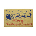 Christmas Doormat 18x30 Inches Santa Reindeer Holiday Welcome Mat Beige