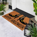 Halloween Doormat - Witch Shoes & Happy Halloween Text - Orange & Black, 30 Inches - Under 2' x 3' Variation of THIS listing