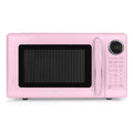 Retro Microwave Oven - 0.7 Cu Ft, 700W with 8 Auto Cook Programs - Pink