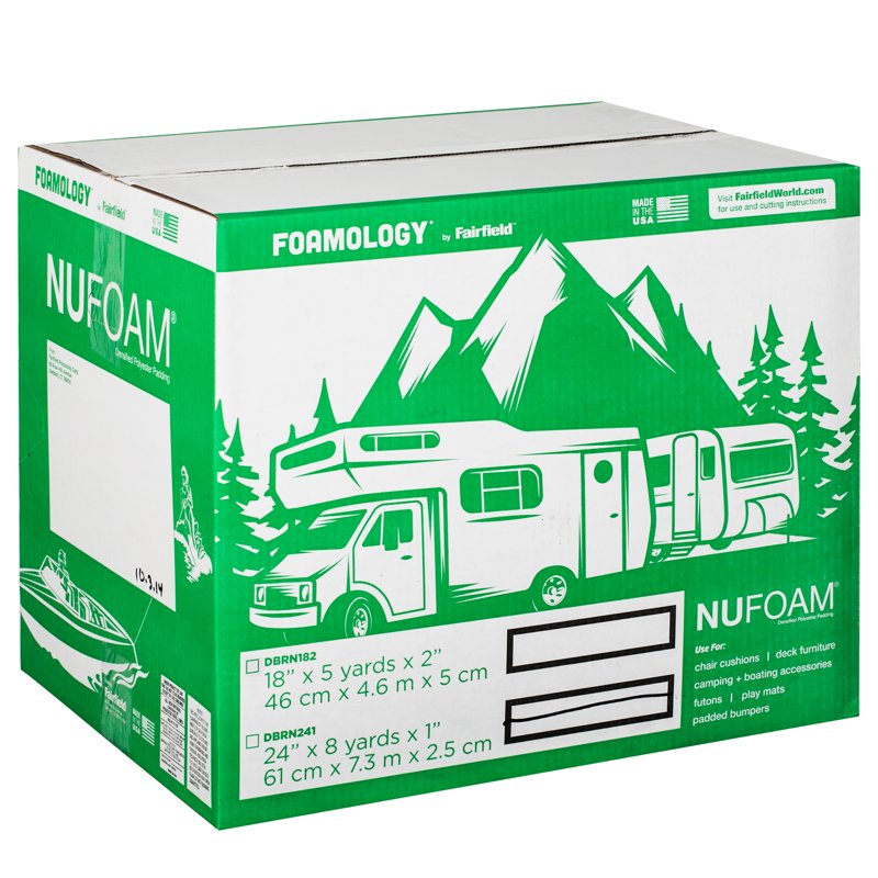 Poly-Fil NuFoam Pad by Fairfield 24x8yds x 1in Thick - Cushion Foam for Furniture & Outdoor Use
