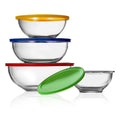 Glass Mixing Bowl Set - 4 Stackable Meal Prep Containers with Locking Lids