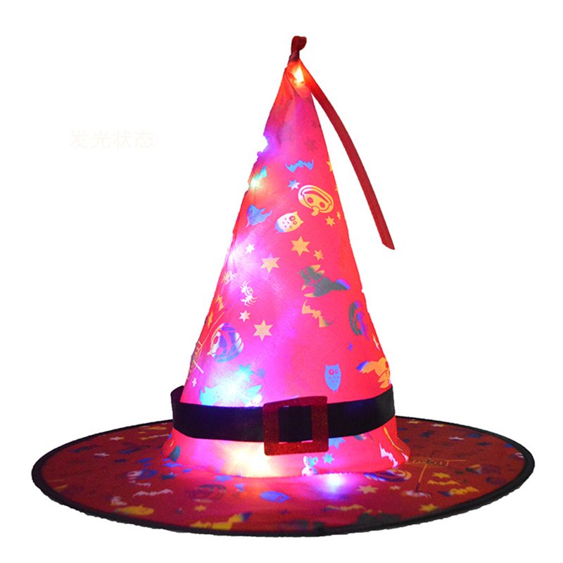 Halloween Witch Hat Lights - Red LED Glowing Hanging String Lights for Indoor Outdoor Yard Garden Party Decor
