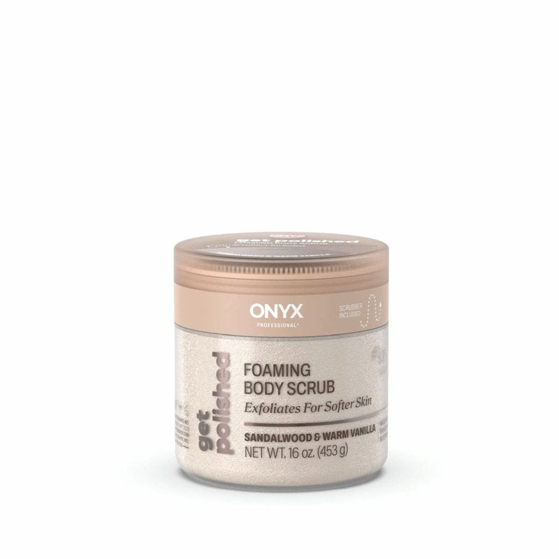 Foaming Shea Butter Body Scrub - Sandalwood & Vanilla, 16 oz with Scrubber