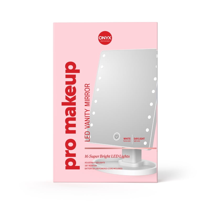 LED Vanity Mirror with 16 Dimmable Lights and Adjustable Angle