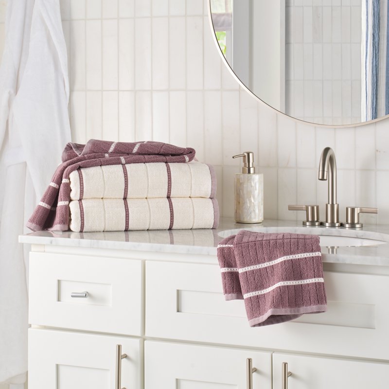 Better Homes & Gardens 4-Piece Textured Cotton Bath Towel Set - Violet Gem
