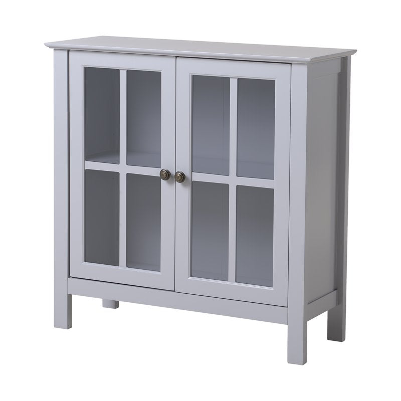 Glass Door Accent Display Cabinet - Dark Grey, Model 22602