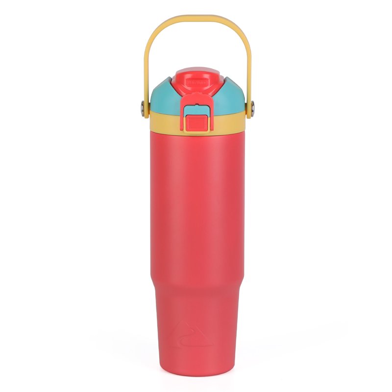30oz Vacuum-Insulated Stainless Steel Tumbler with Dual Lid - Coral