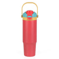 30oz Vacuum-Insulated Stainless Steel Tumbler with Dual Lid - Coral