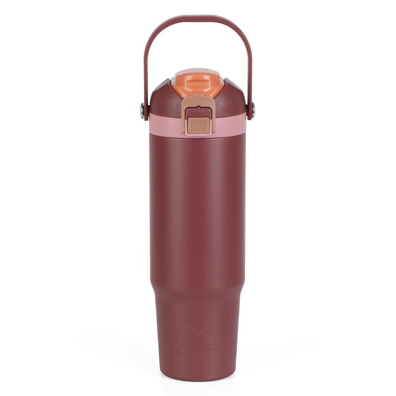 30oz Vacuum-Insulated Stainless Steel Tumbler with Dual Lids - Rose