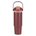 30oz Vacuum-Insulated Stainless Steel Tumbler with Dual Lids - Rose
