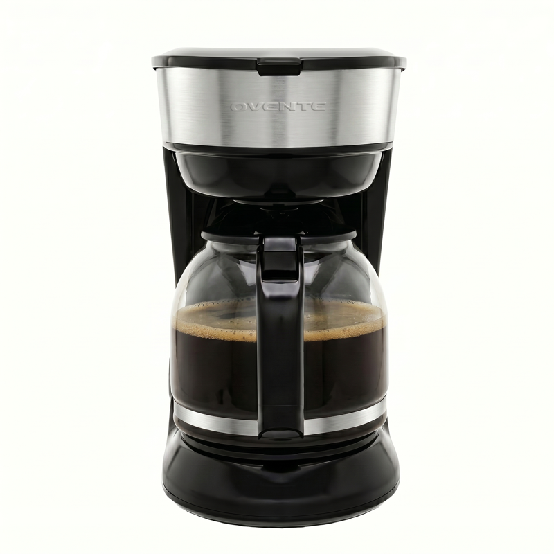 12-Cup Drip Coffee Maker with Glass Carafe and Reusable Filter - Black