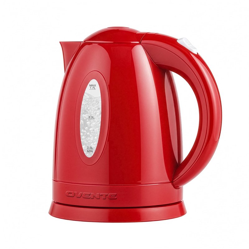 Electric Kettle 1.7L - 1100W Fast Boiling, Red - BPA-Free