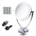 7.5-Inch LED Lighted Makeup Mirror, 1x/5x Magnification Tabletop Vanity Mirror
