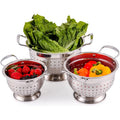 Stainless Steel Colander Set of 3 - 1.5, 3 & 5 QT