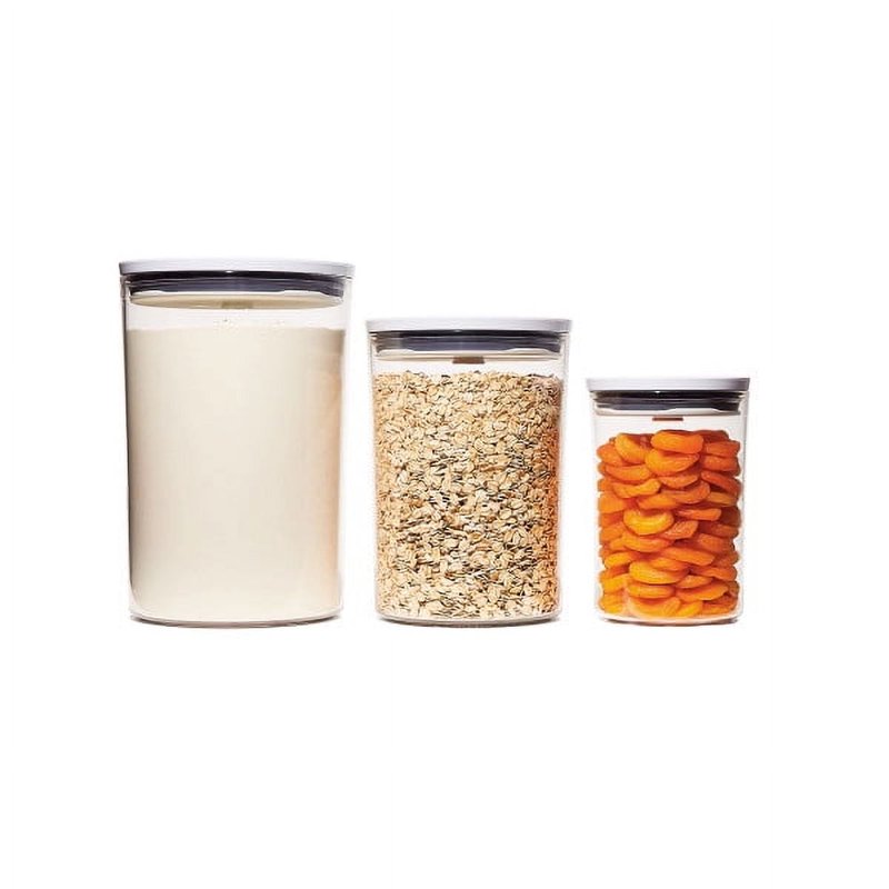 Airtight Food Storage Container Set - 3-Piece Round, BPA-Free