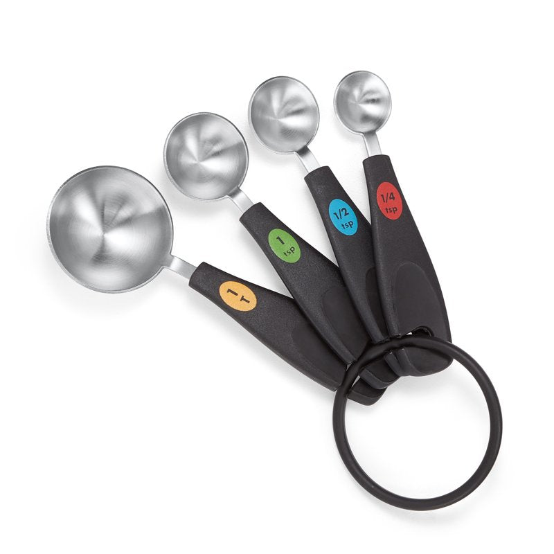 Stainless Steel Measuring Spoons Set - 4 Piece with Non-Slip Handles