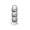 3-Tier Metal Wire Storage Basket Stand with Removable Baskets - Black